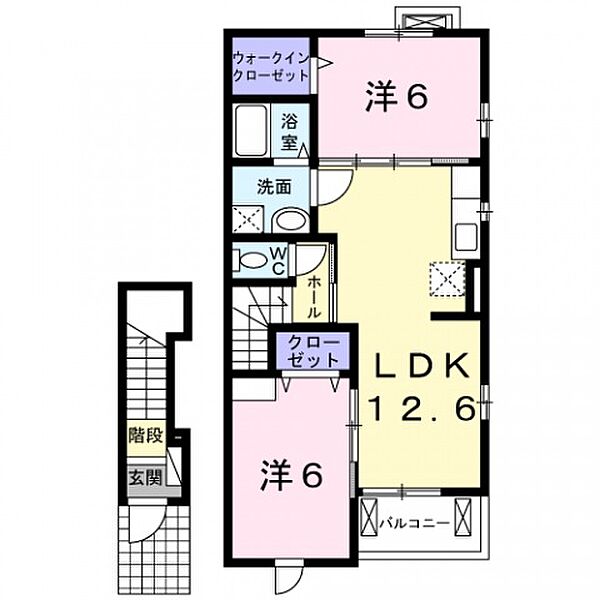 ピース山城 ｜大阪府八尾市山城町４丁目(賃貸アパート2LDK・2階・58.95㎡)の写真 その2