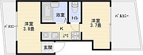 アイビー  ｜ 大阪府柏原市田辺１丁目（賃貸マンション2K・4階・22.00㎡） その2