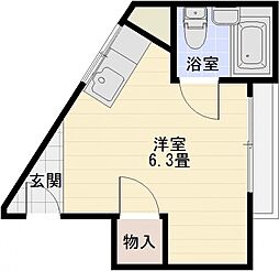 サンコート高安 ワンルームの間取図画像
