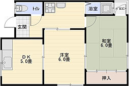 メゾン辻 2DKの間取図画像