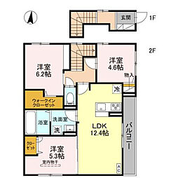 プティパレ 2階3LDKの間取り
