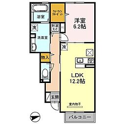 リアンドュファミーユ 1階1LDKの間取り