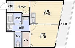 コンチェルト 2階1DKの間取り