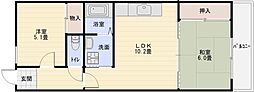 マンションあひる 1階2LDKの間取り