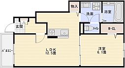カルム　メゾン 2階1LDKの間取り