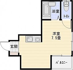 ブラン・ヴィエント ワンルームの間取図画像