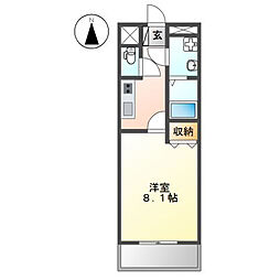 パーク賀永 1Kの間取図画像