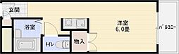 さんさん軽里 ワンルームの間取図画像