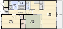 イングランドアヴェニュー1番館 2LDKの間取図画像