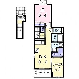 ブレスベル 1LDKの間取図画像