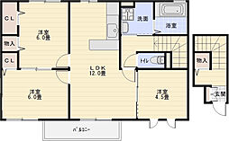 コージーコート法善寺 3LDKの間取図画像