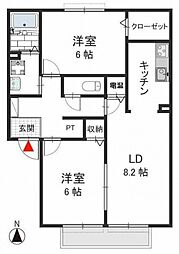 クロワールA 2LDKの間取図画像
