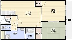 サンハイツ旭ケ丘 2LDKの間取図画像
