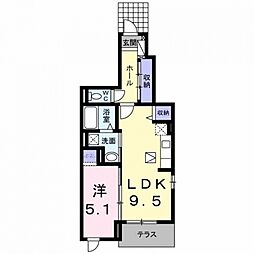 プレジール 1LDKの間取図画像
