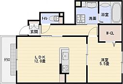 ルミエール東太子 1LDKの間取図画像