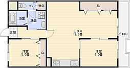 第2泰山ハイツ 2LDKの間取図画像