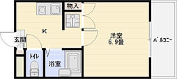 リーベハイツ青山 1Kの間取図画像