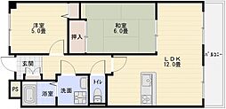サニーコート浅井 2LDKの間取図画像