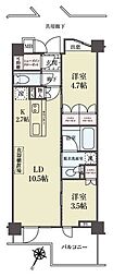 プレミスト金町 2LDKの間取図画像
