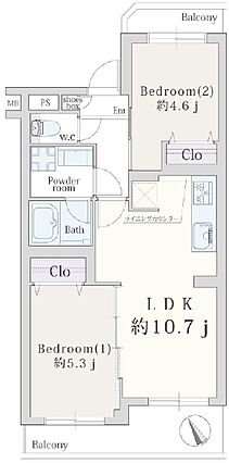 間取り：2LD...