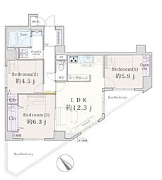 セザール富士見台 3LDKの間取図画像