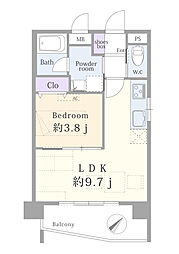 千鳥町アーバンドエル 1LDKの間取図画像