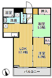 メゾン・リラ 2階2LDKの間取り
