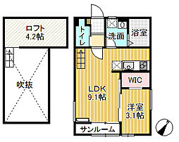 プリマヴェーラI 2階1LDKの間取り