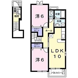 リヴァーリーフ3 2LDKの間取図画像