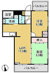 メゾンリラ 2LDKの間取図画像