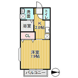 シティコーポエレガ 1Kの間取図画像