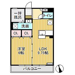 チューリップフィールド 1LDKの間取図画像