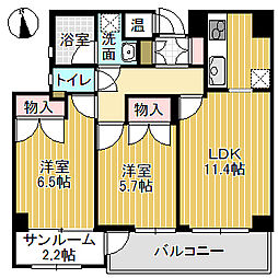 グレインハウス 2LDKの間取図画像