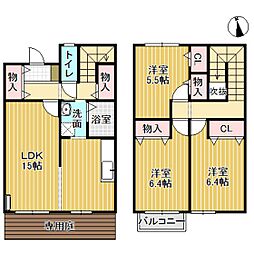 ユニフレックスB 3LDKの間取図画像