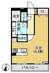 パルティール土屋 ワンルームの間取図画像