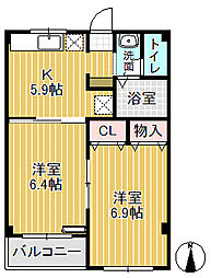 ドリームアヴェニュー 2Kの間取図画像