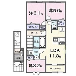 ヴィラ・フォンテーヌ・ルミエ 3LDKの間取図画像