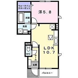 ドリームスクエアA棟 1LDKの間取図画像