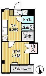 コーポエイム 1DKの間取図画像