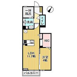 カーサフェリス 1LDKの間取図画像