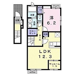 アネックス・剱岳 1LDKの間取図画像