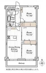 シャルム稲毛 3LDKの間取図画像