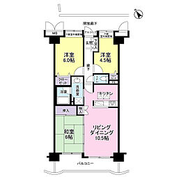 ダイアパレス四街道2 3LDKの間取図画像