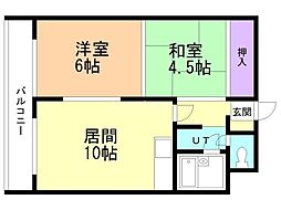 コーポ幸和2 2LDKの間取図画像