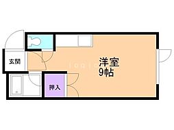 商大アビタシオン ワンルームの間取図画像