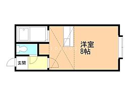 AMS新富A ワンルームの間取図画像