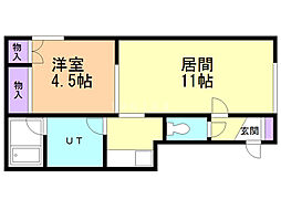 エミノス 1LDKの間取図画像