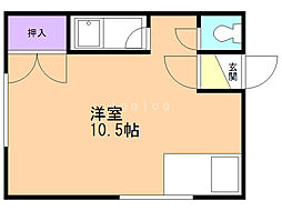 グリーンヒル ワンルームの間取図画像