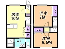 メゾントワベール 2LDKの間取図画像