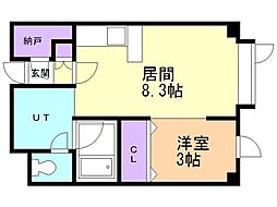ポート・24小樽 1DKの間取図画像